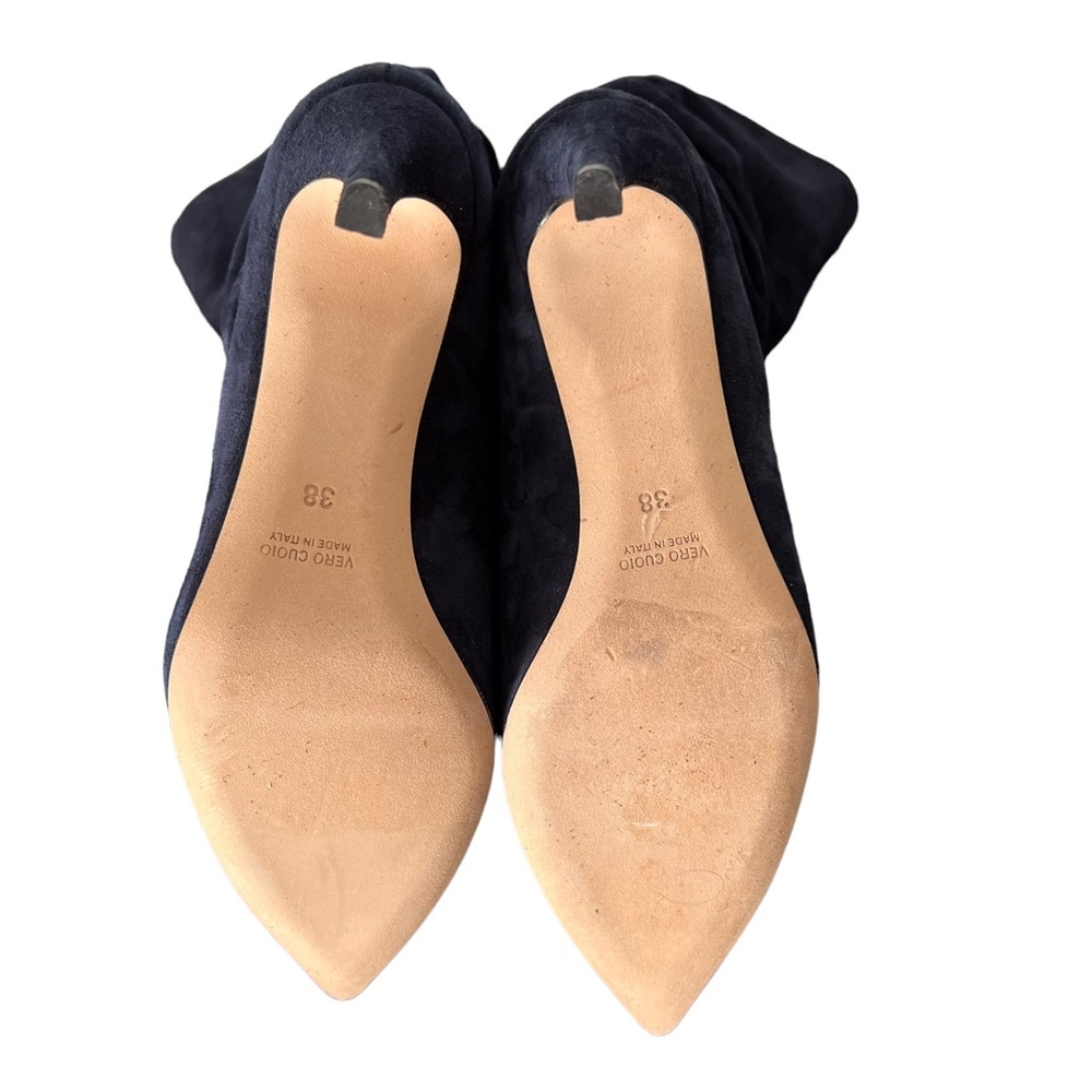 Andrea Carrano RICCIA NAVY SUEDE Mid-Calf Bootie Women’s Size 7.5 - Picture 10 of 12